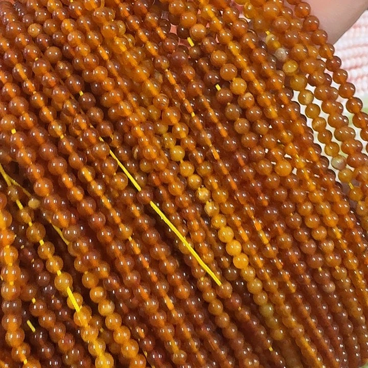 玛瑙/玉髓合金珠宝半成品一条3mm天然蜜蜜