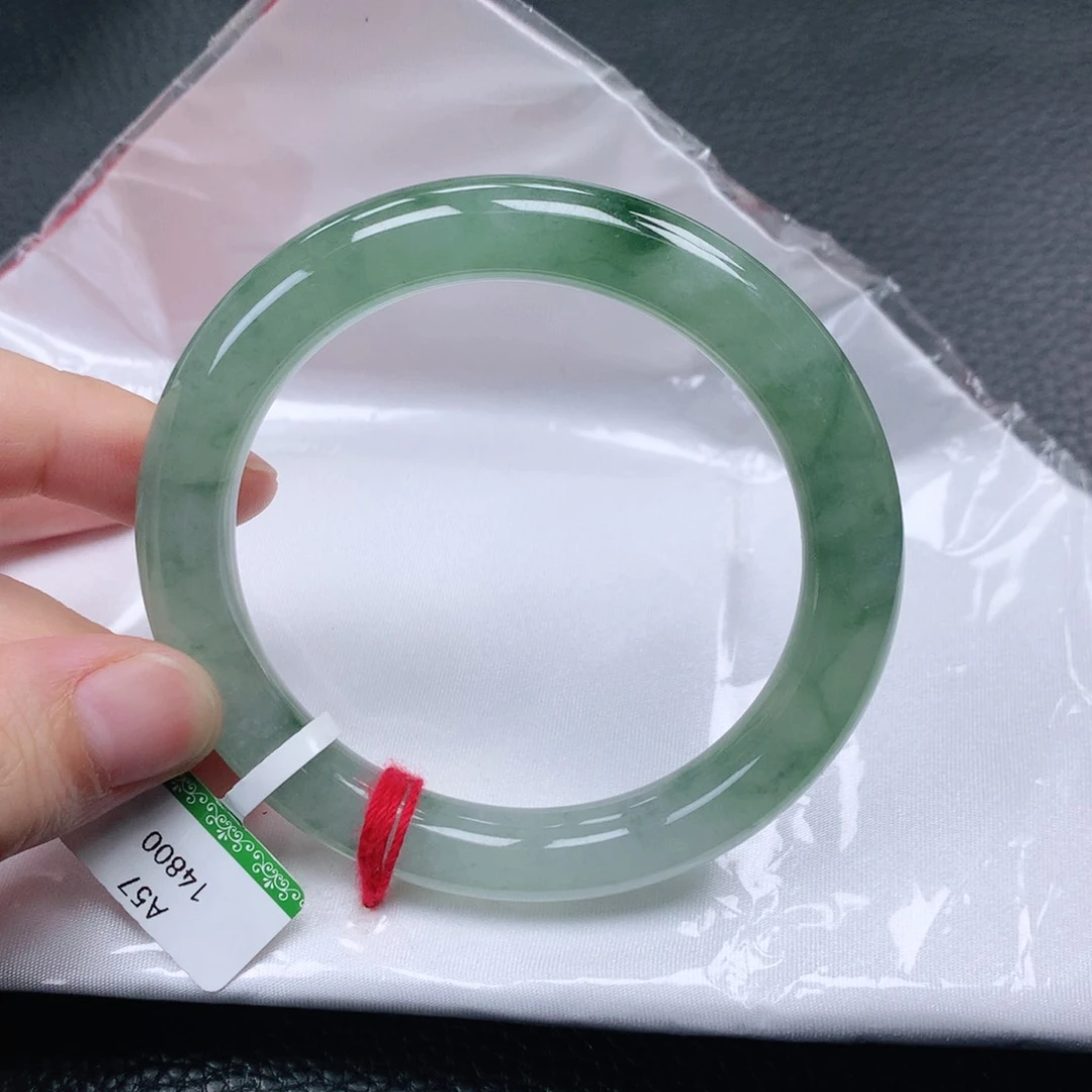 翡翠手镯未镶嵌缅甸天然翡翠手镯57圈口