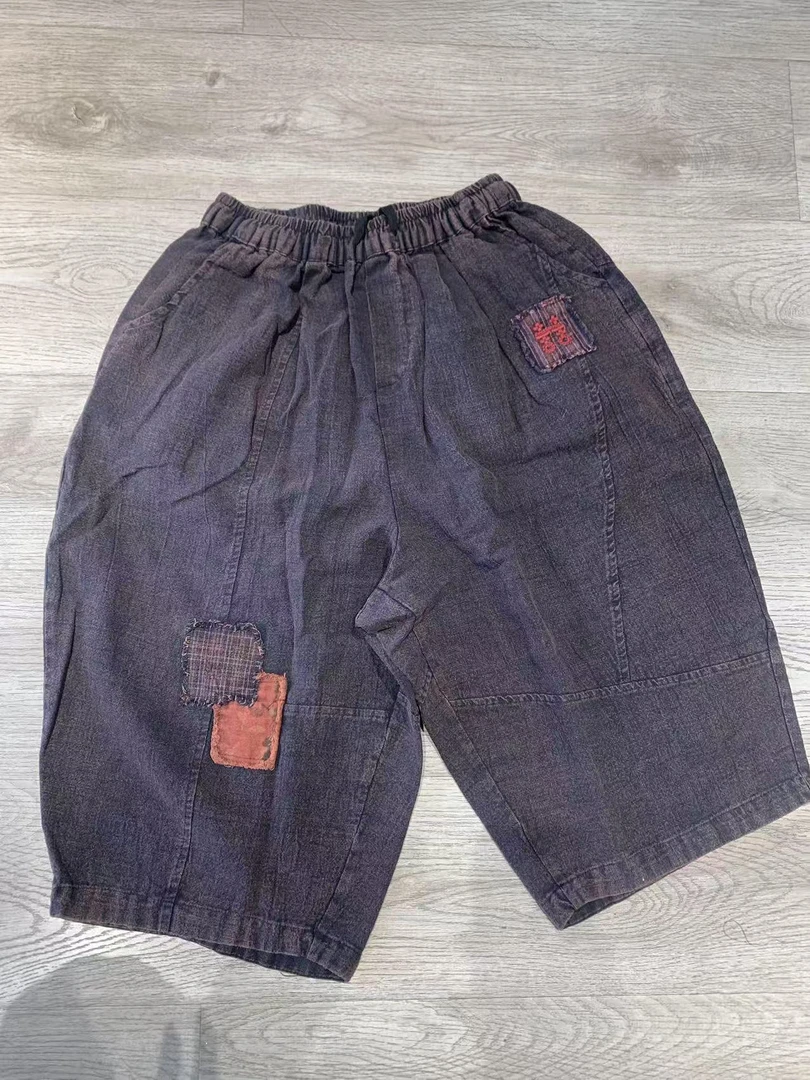 艾沸儿女装推荐 八分百搭喜字老爹裤