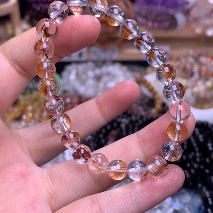 未镶嵌手串水晶7.6闪灵胶花