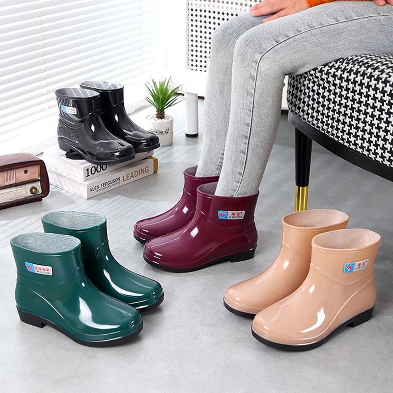 雨鞋女短筒春秋水靴低筒厨房防滑厚底洗碗耐磨防水胶鞋保暖水鞋女