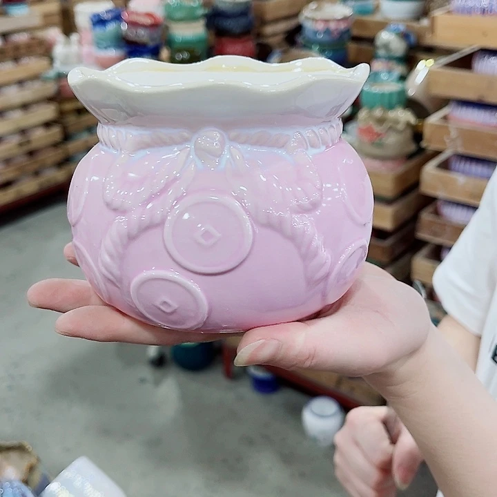 有孔，凑10元包邮陶瓷花盆发货！