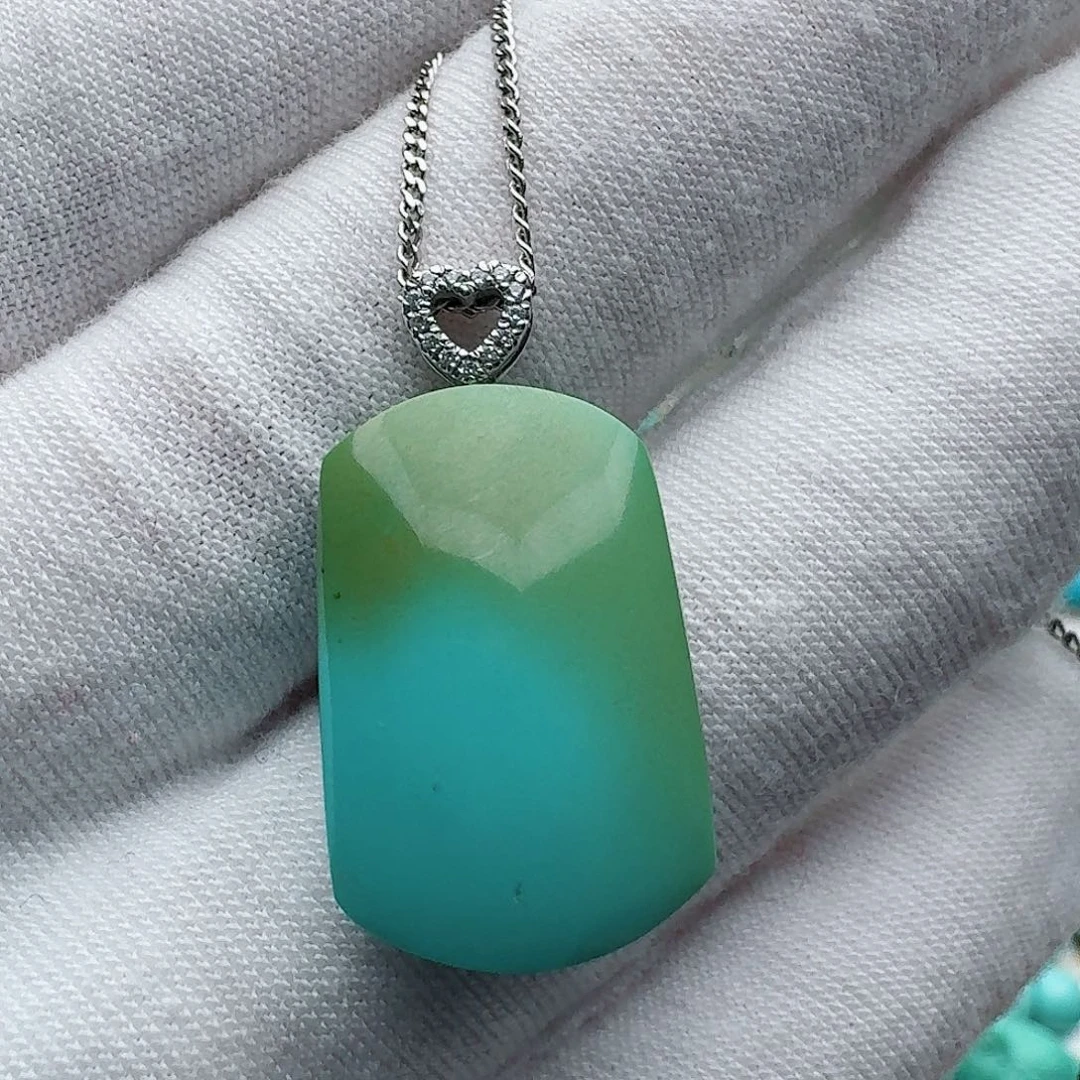 绿松石银S925镶嵌颈饰