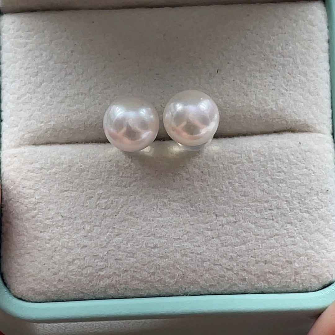 银S925镶嵌海水珍珠耳饰