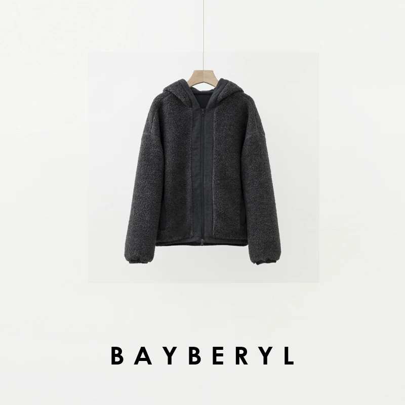 CC12-BAYBERYL老贝热带*毛绒保暖休闲连帽拉链秋冬外套9MF5I2044