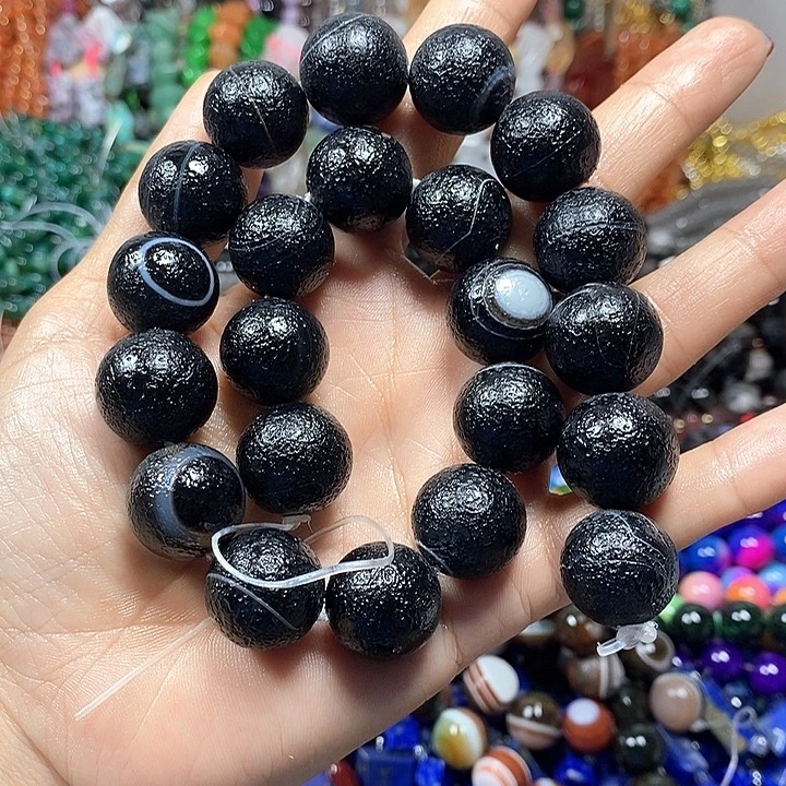 未镶嵌玛瑙/玉髓珠宝半成品橘皮老玛瑙卡18mm