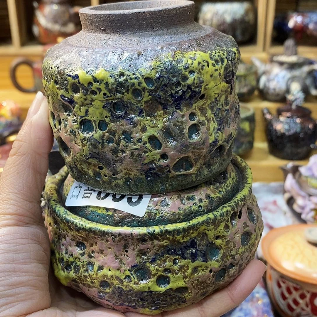 粗陶柴烧志野茶器