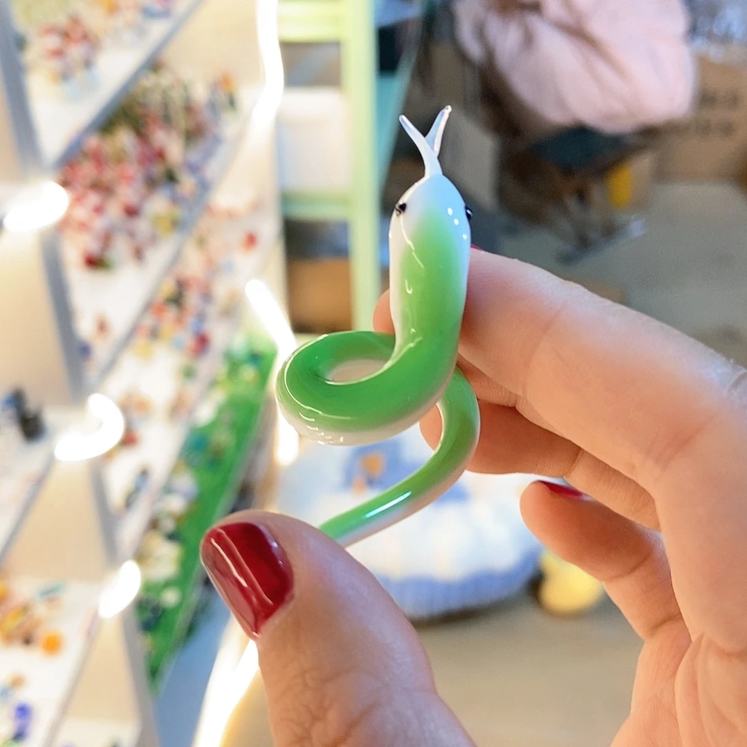 琉璃手工艺品绿蛇