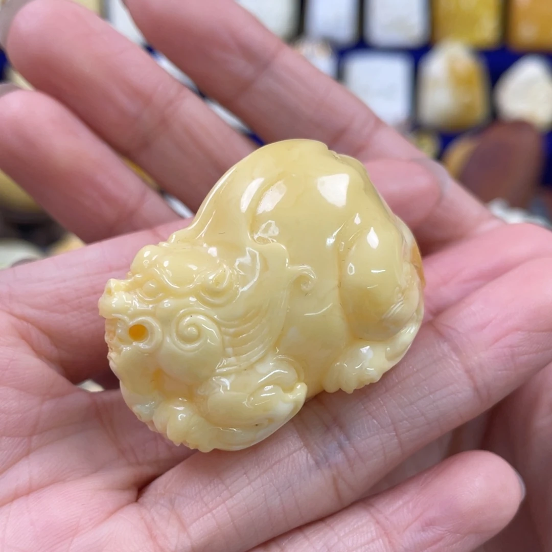 蜜蜡裸石未镶嵌琥珀蜜蜡貔貅吊坠