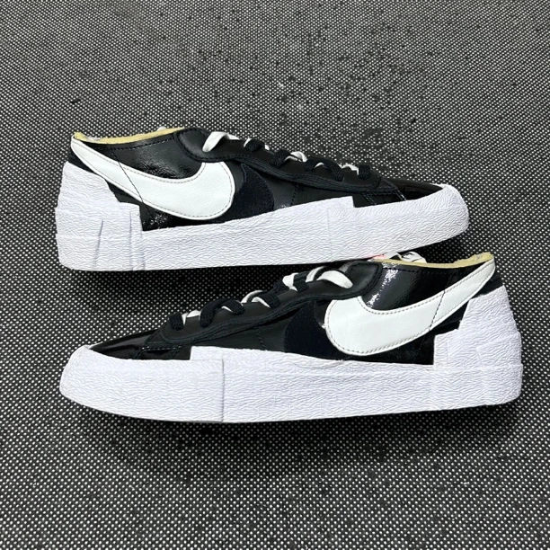 90新 NIKE/耐克 43码 sacai Blazer 黑白 无盒 复古休闲鞋