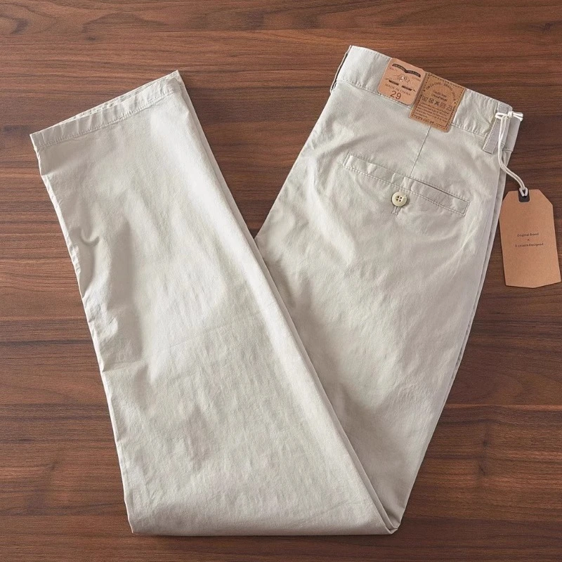 BQDK轻奢高端休闲裤男士新款夏季薄款男裤宽松直筒商务西裤子男款