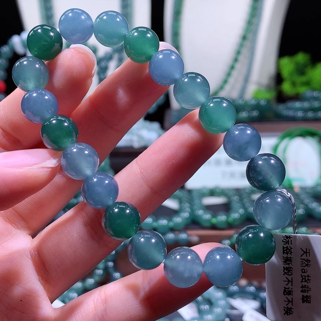 翡翠未镶嵌手链天然a货翡翠手串10