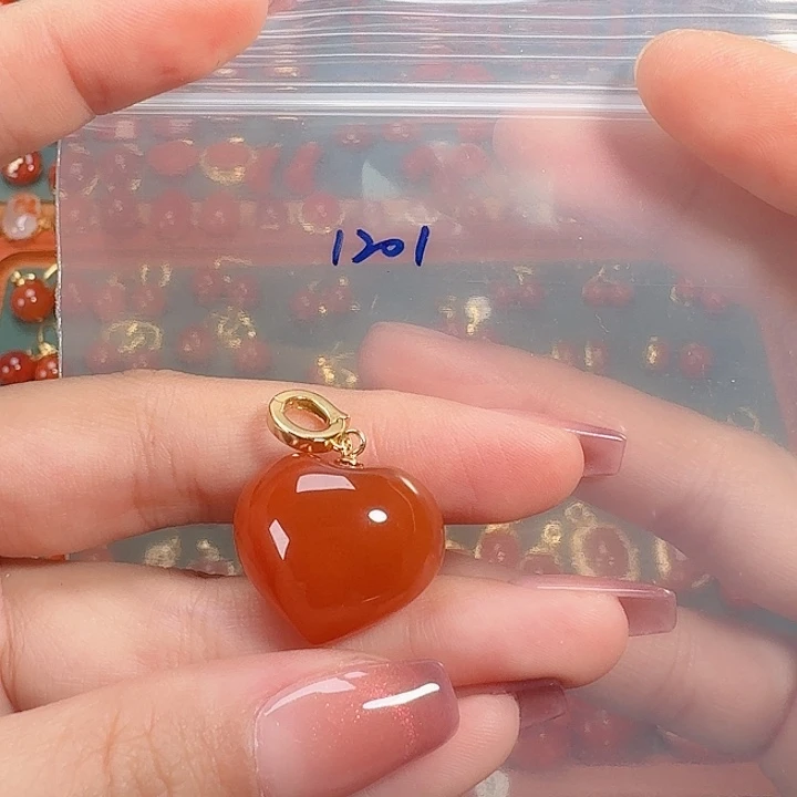 南红玛瑙银S925镶嵌吊坠