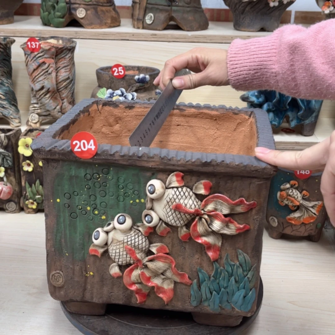 【闪购商品】紫砂花盆204号内口22×19外高22