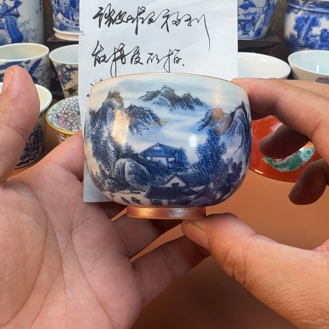 陶杯子景德镇全手工手绘陶瓷