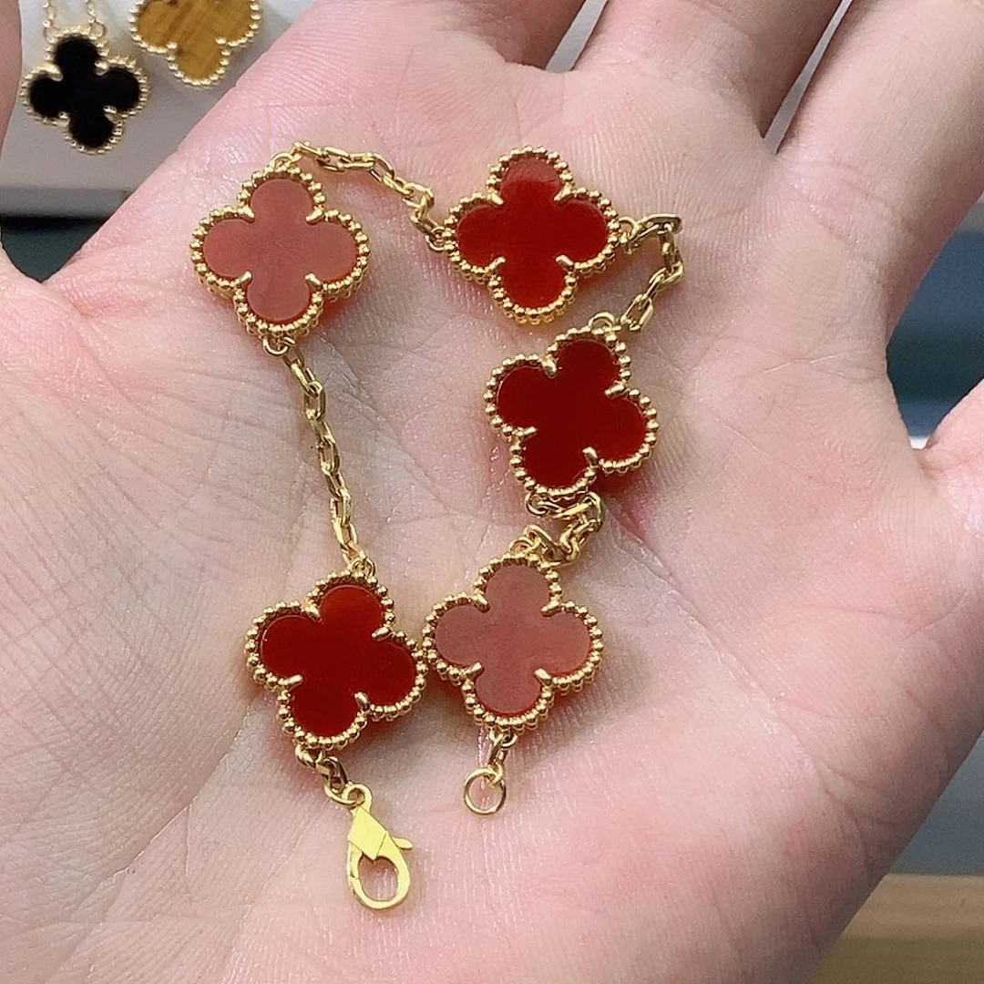 玛瑙/玉髓手链18K金镶嵌K黄