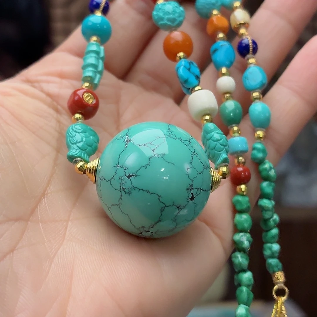 18K金镶嵌绿松石珠宝奇石