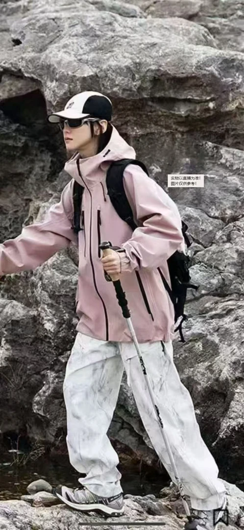 天一~户外软壳夹棉外套连帽防风保暖加厚冲锋服女外套时尚459088