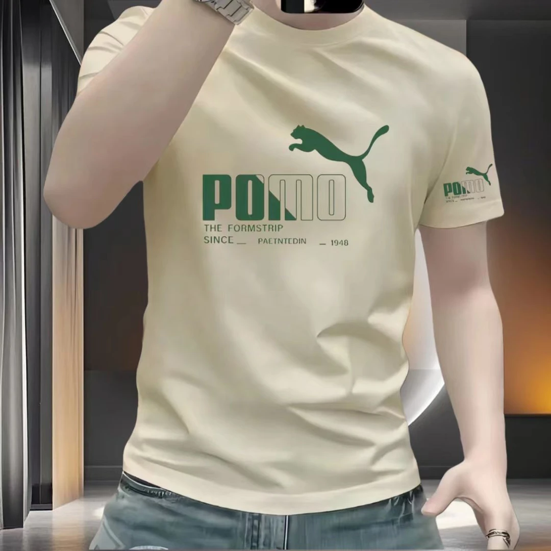 圆领夏季热转印几何薄款短袖T恤潮流时尚欧若假日风