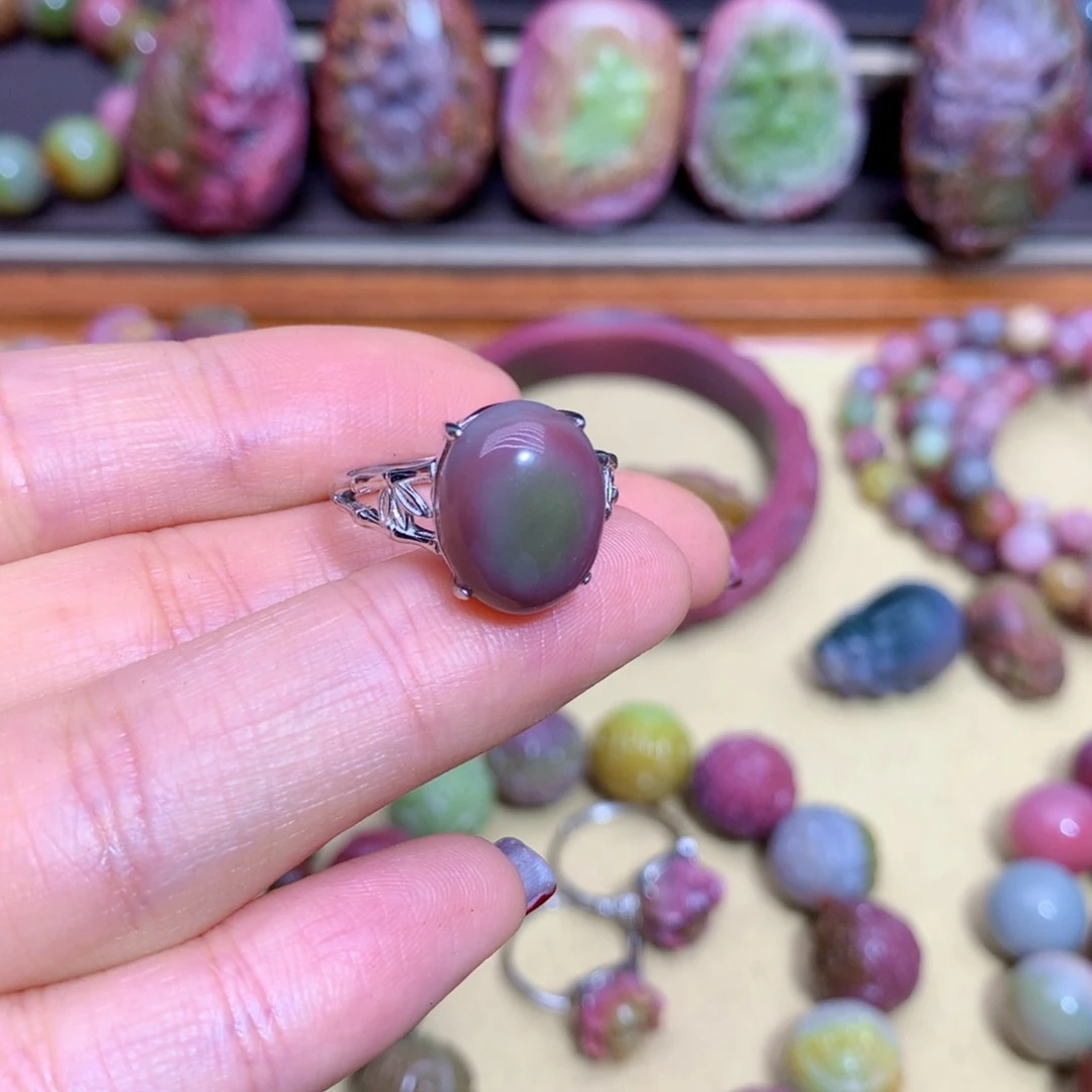 玛瑙戒指/指环银S925镶嵌景*盐源