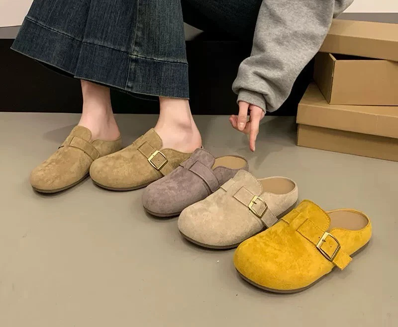 邹先森8903-55勃肯半拖包头女鞋一脚蹬舒适软底英伦韩版