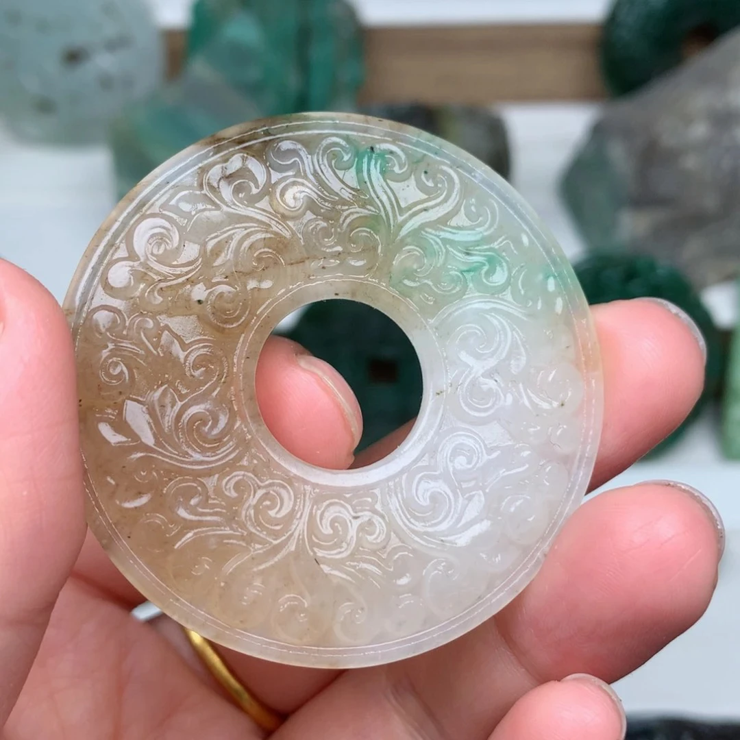 独山玉小平安扣双面