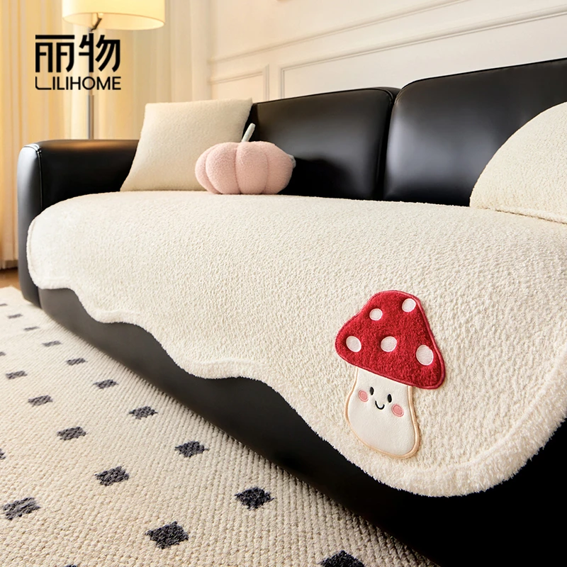 【丽物】新款小红帽卡通四季通用防滑沙发垫套罩雪尼尔秋冬毛绒异形