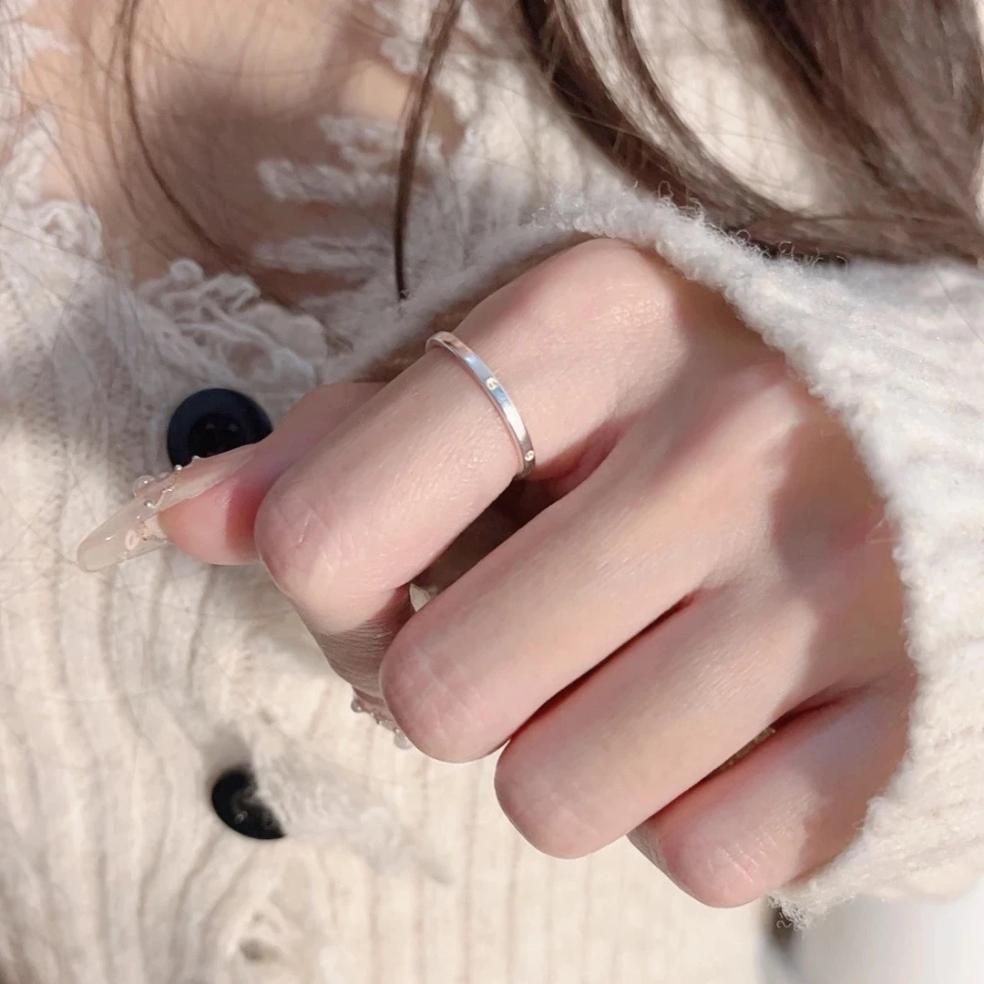 925银戒指 J2087 简约时尚气质百搭小众网红韩版卡家素圈戒指