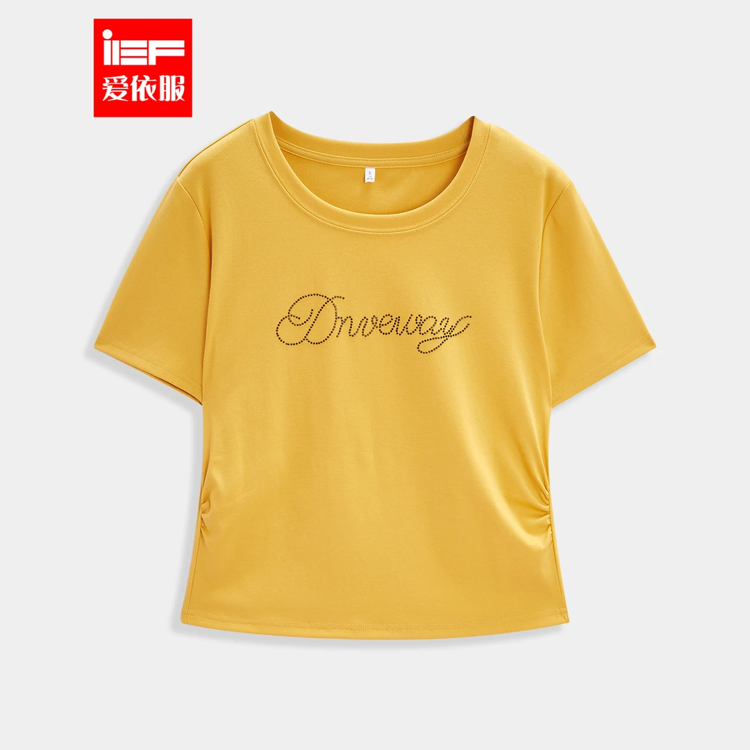 IEF/爱依服【微胖】大码女装2025夏季新款通勤简约显白宽松女T恤