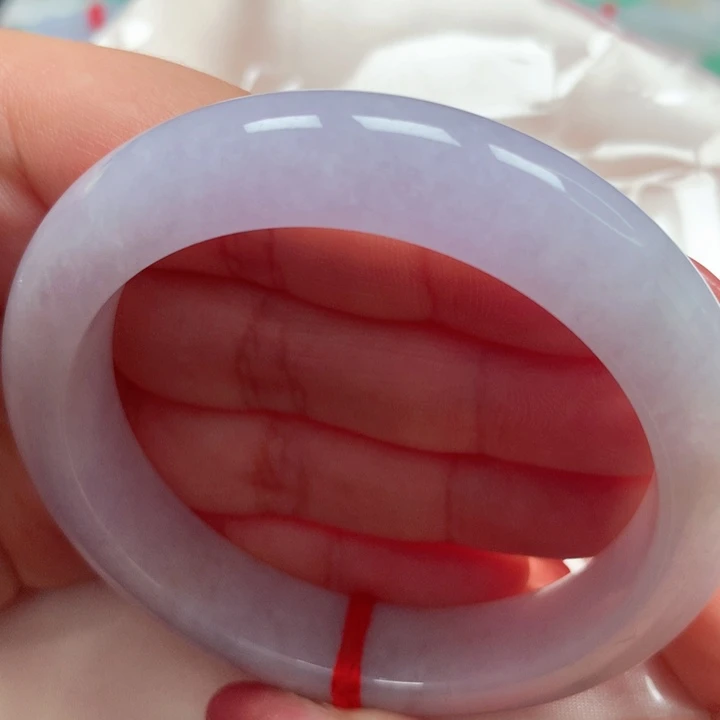 翡翠手镯未镶嵌冰紫洒金6