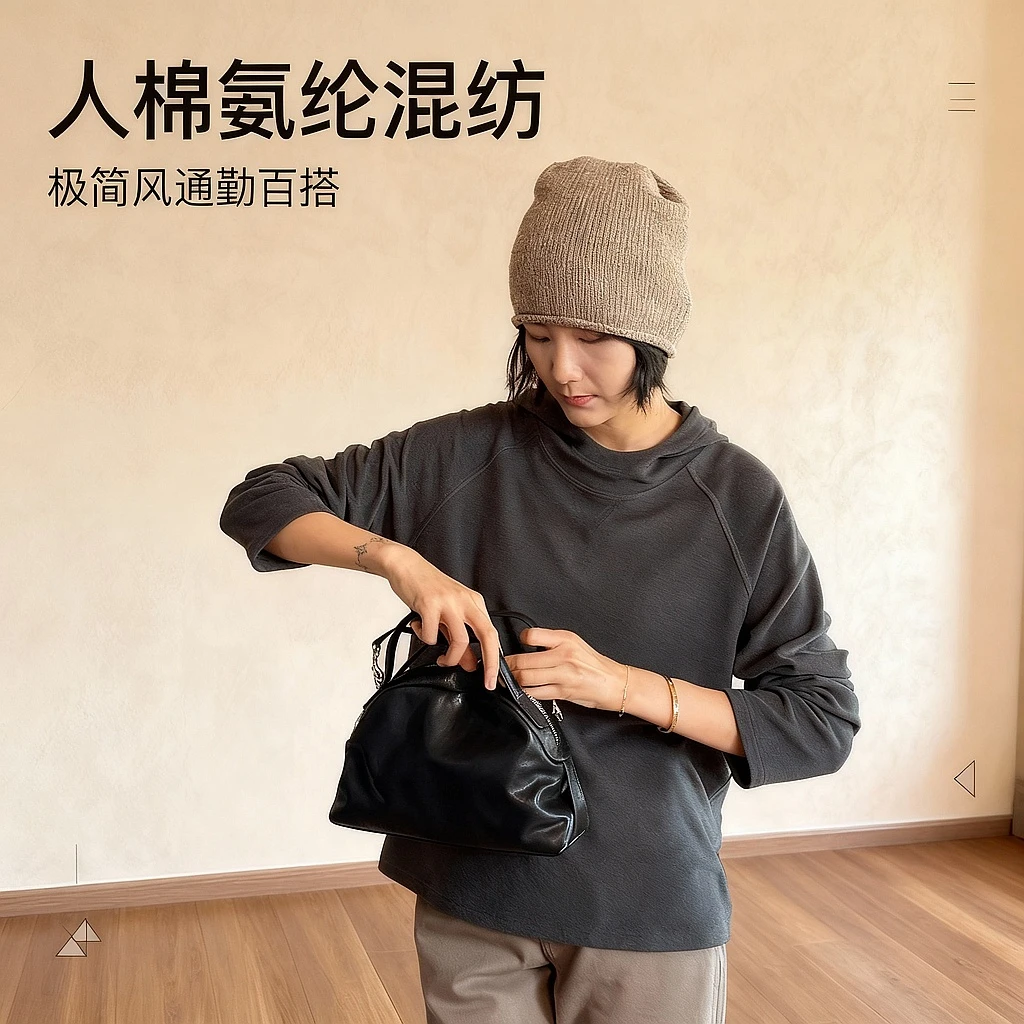 LANGQING 连帽通勤百搭长袖休闲卫衣46473#