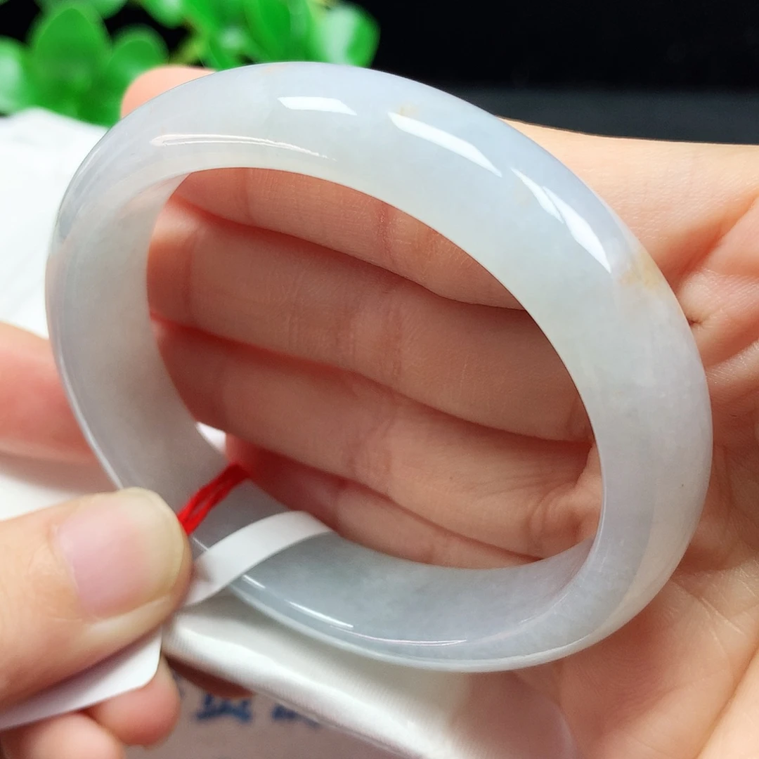 未镶嵌手镯翡翠57.2圈口天空蓝贵妃镯772