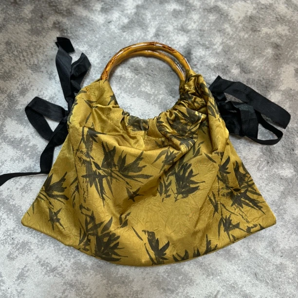 【大G精选】“浮影竹叶” 小众设计新中式提花竹节绣花包