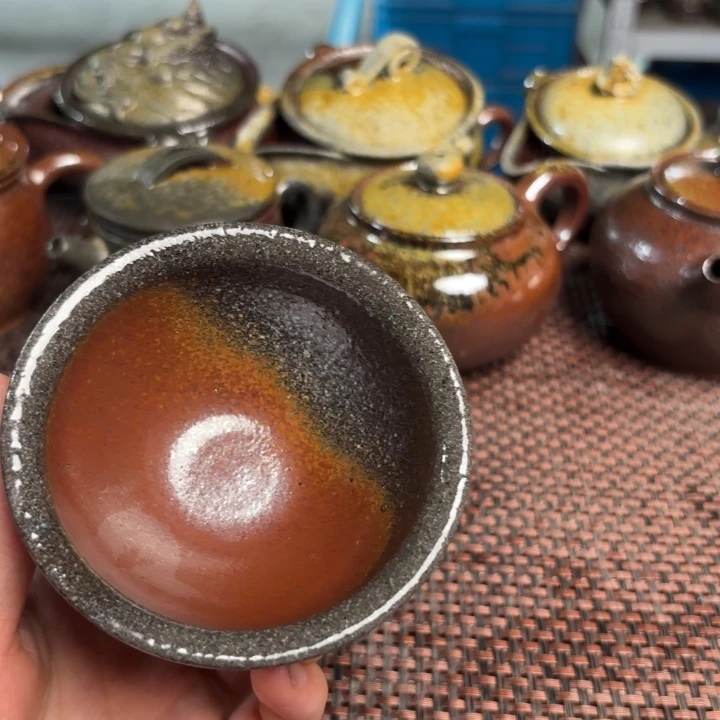 茶杯紫砂老斗笠杯100