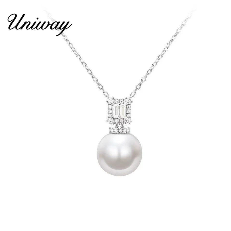 链子925银 Uniway 925银单颗大珠珠吊坠项链女轻奢小众高级感