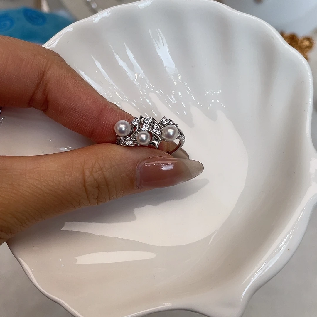 银S925镶嵌海水珍珠戒指