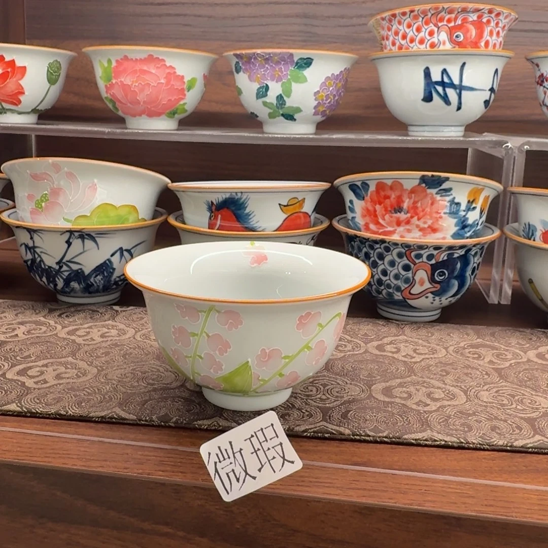 釉下手绘茶具微瑕