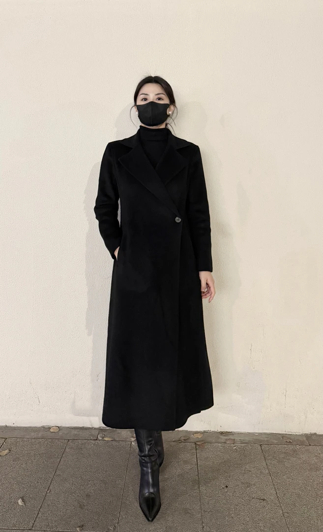 双面羊绒大衣女长款气质修身正肩收腰显瘦毛呢外套