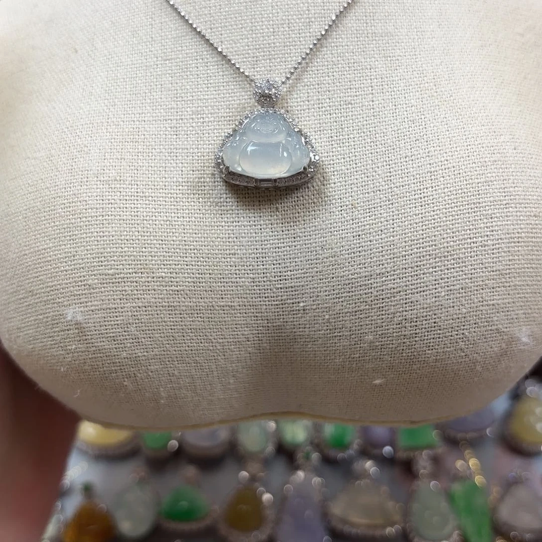 翡翠银S925镶嵌吊坠(不含链)