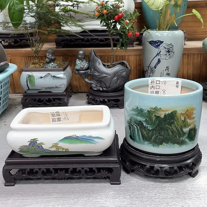 陶瓷花盆紫砂盆景花盆福利