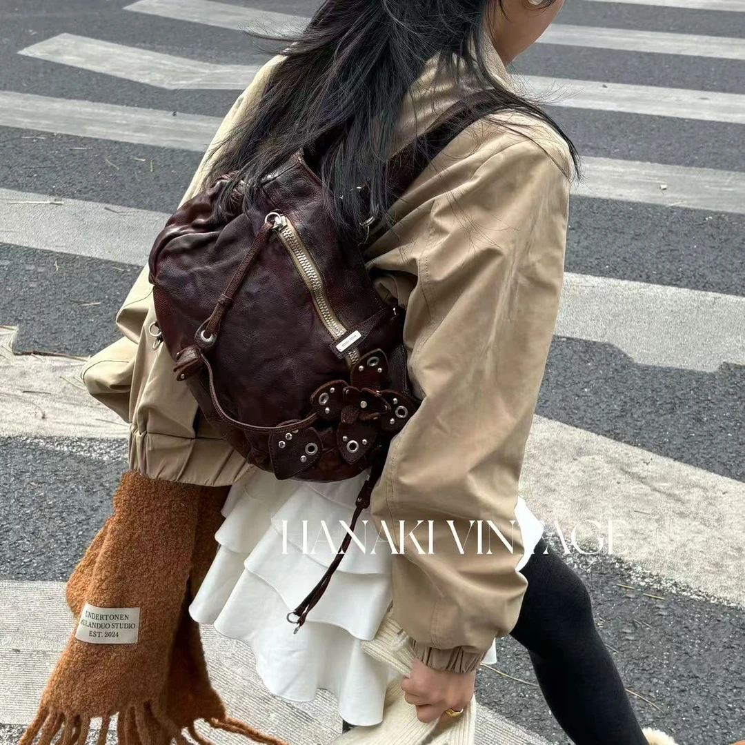 95新 MIU MIU/缪缪 花绮中古/缪缪美拉德花朵单肩包