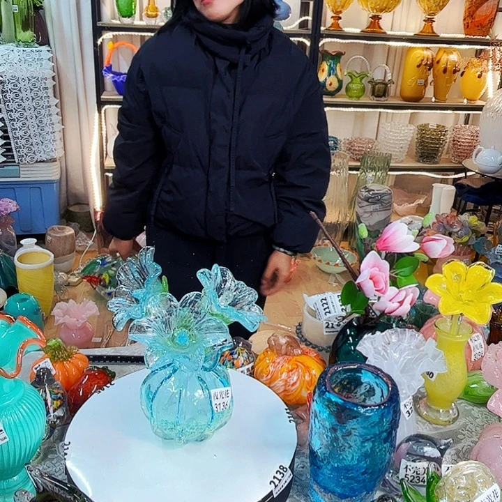 3花1瓶家悦美居琉璃摆件