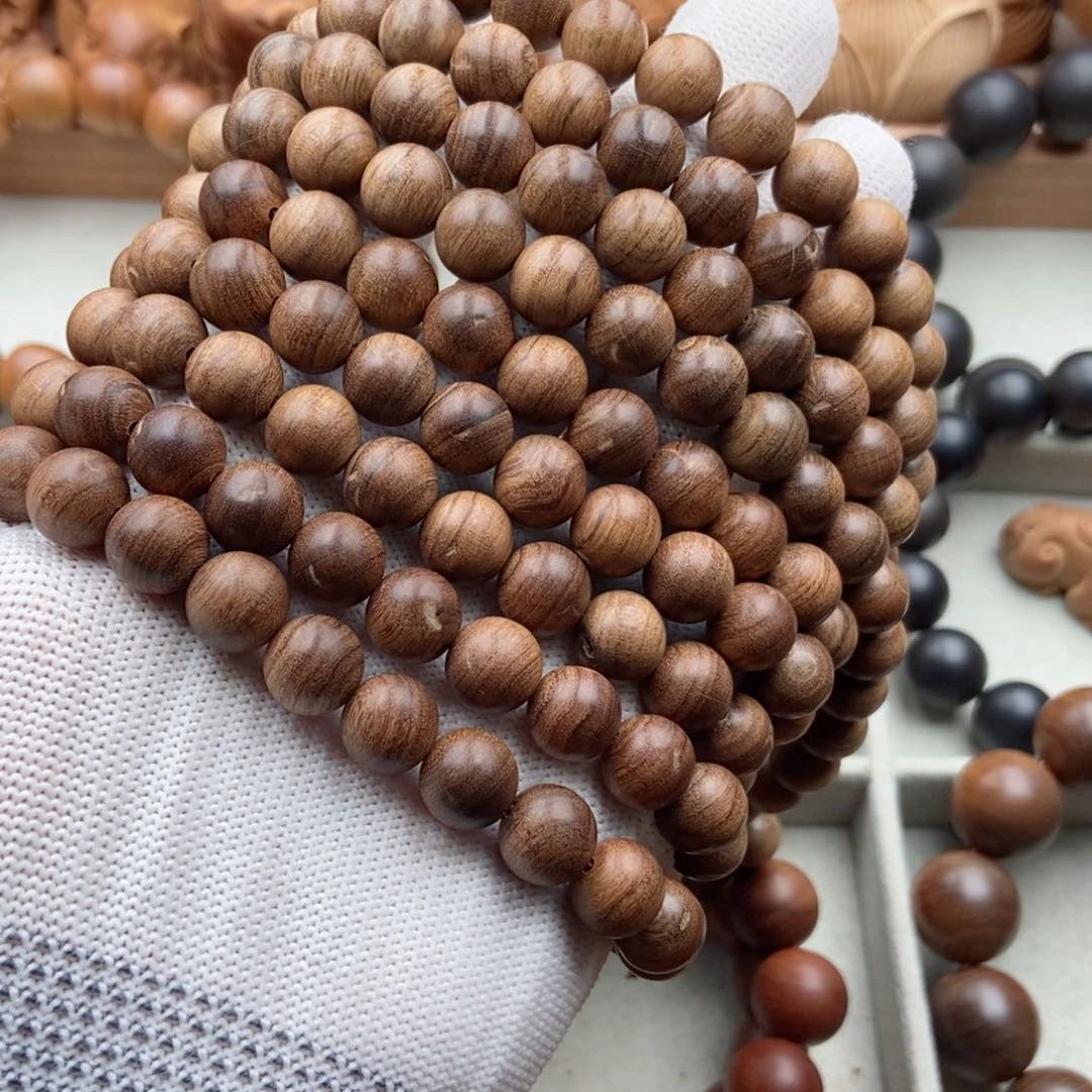 檀香木手串/手链沈*1.0老山檀香黑沉焦糖瑕疵念珠打包价