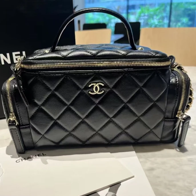 99新 Chanel/香奈儿 24K黑金相机包 芯片款 705K