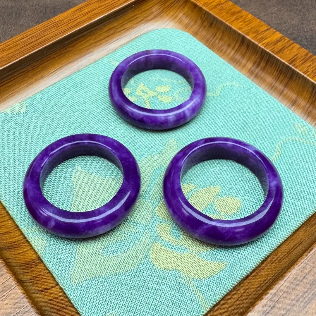 非金属珐琅耳饰 紫色 舒舒 窄版戒圈 S216