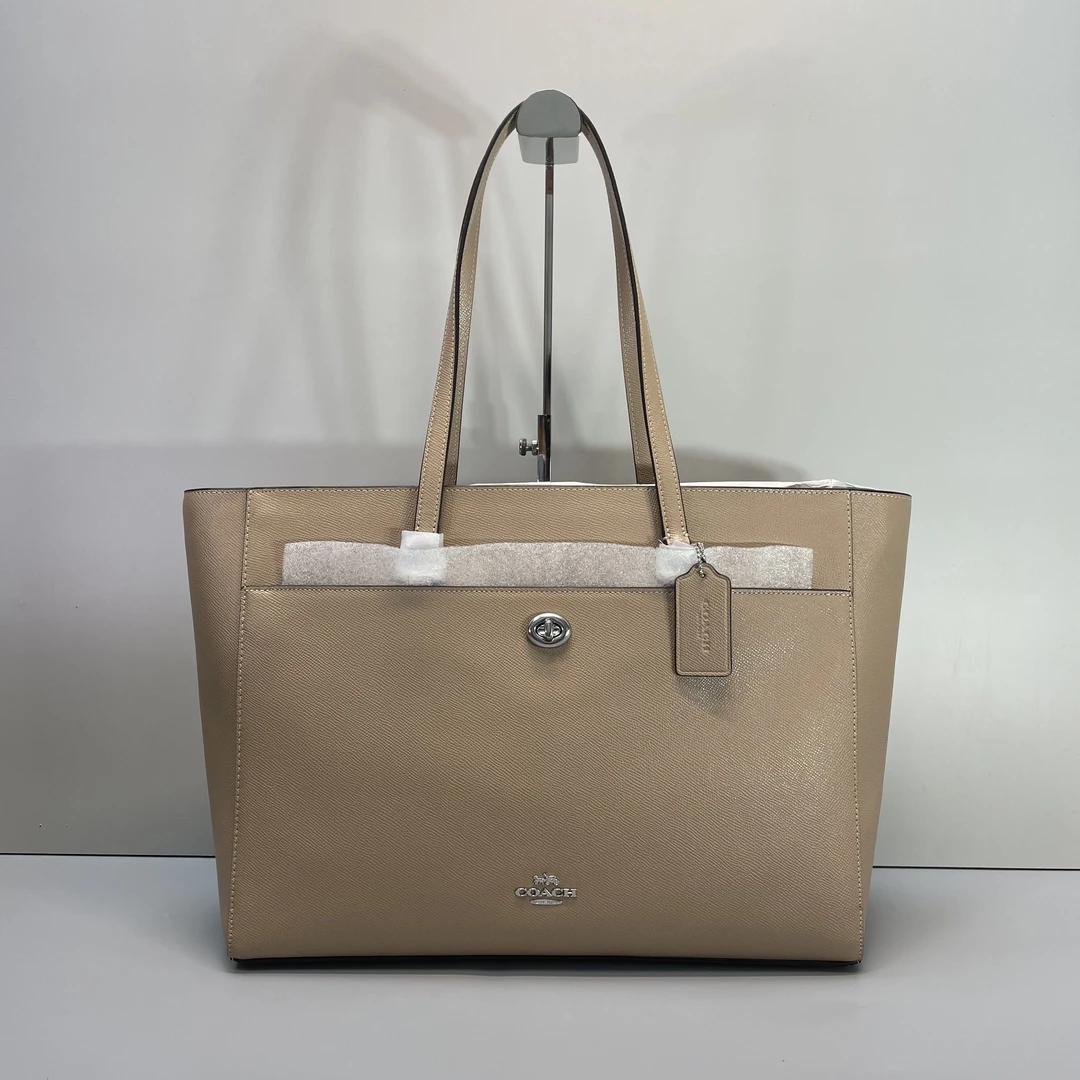 99新 COACH/蔻驰 小林/奶茶大托特包37*28*14cmB020301