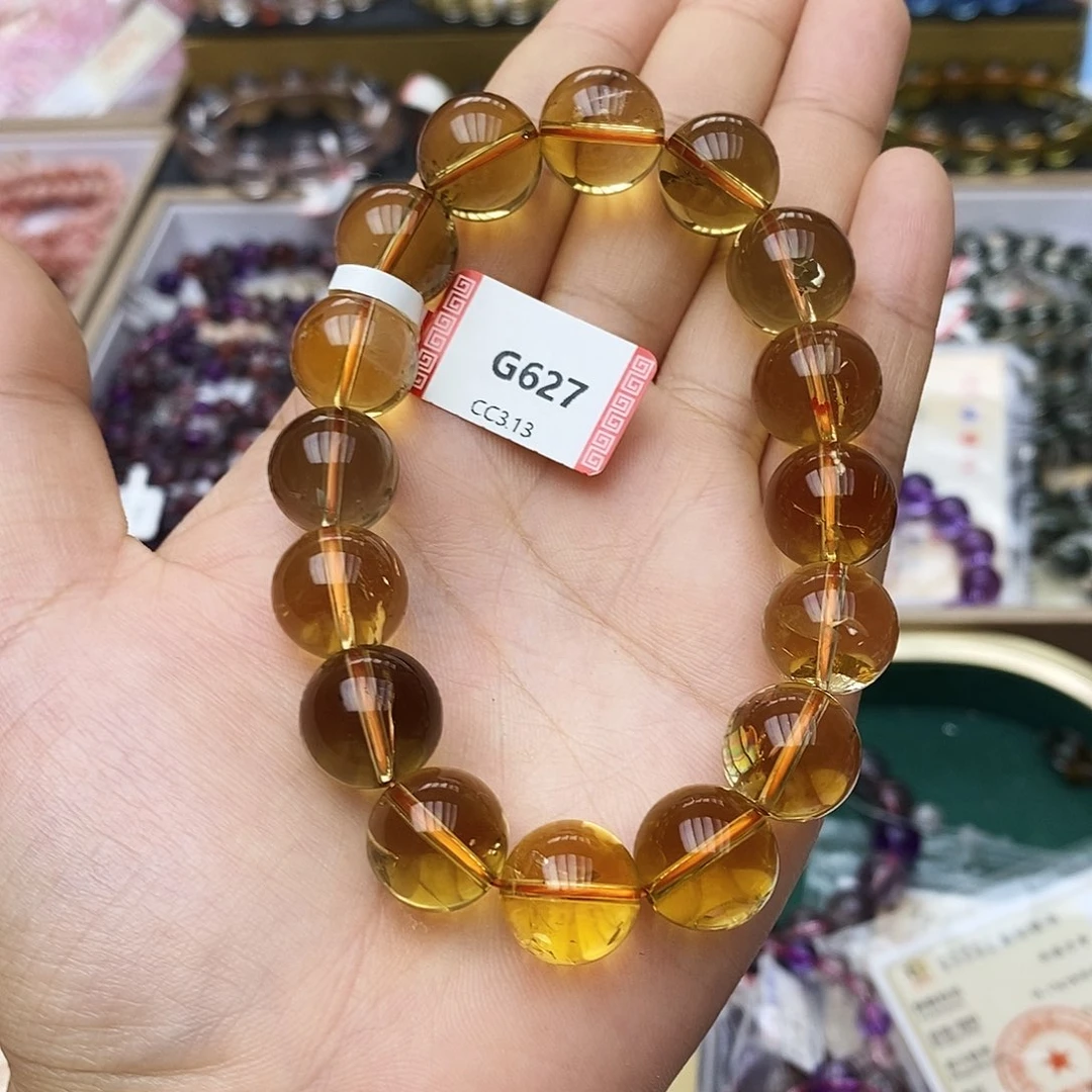 未镶嵌手链水晶G627巴西黄水13+