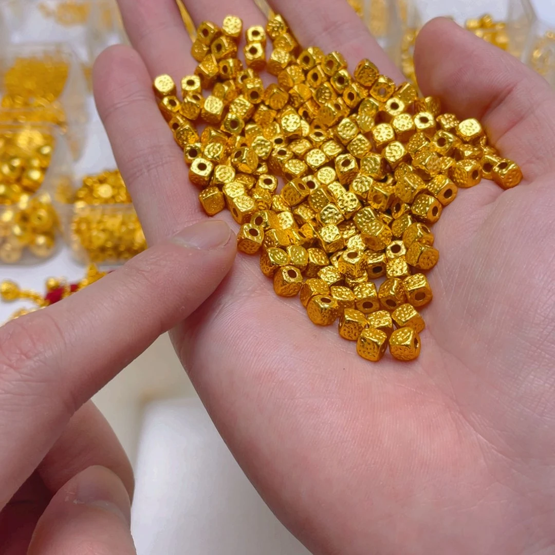 锆石铜合金锤纹方糖5mm10颗