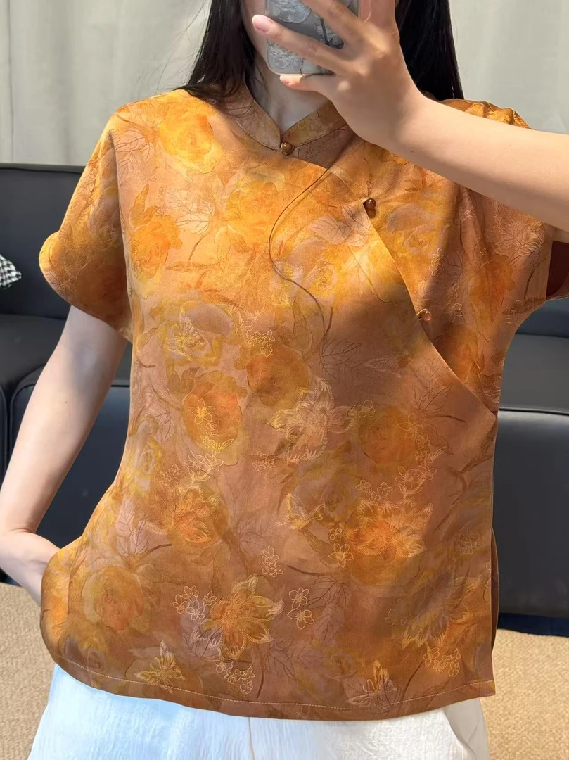 ·不退不换·香云纱立领小衫一条龙（面料+工费）可自选店铺面料