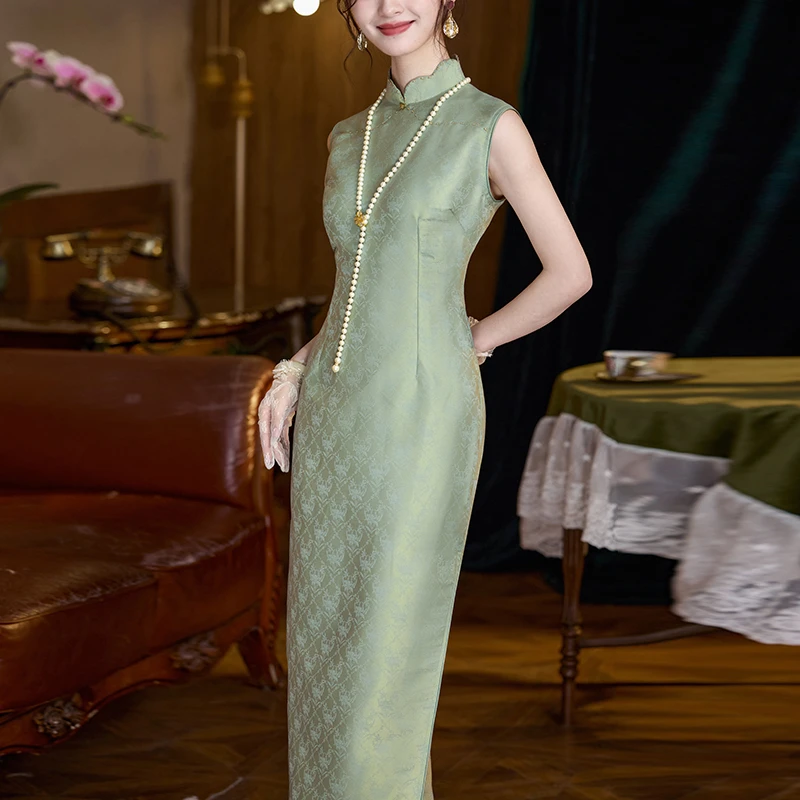 苏杭旗袍裙40-50岁喜婆婆衣服结婚高档洋气妈妈婚礼装高端新中式